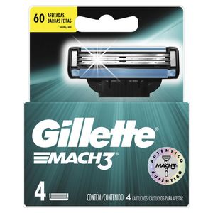 Carga para Aparelho Gillette Mach3 com 4 Unidades