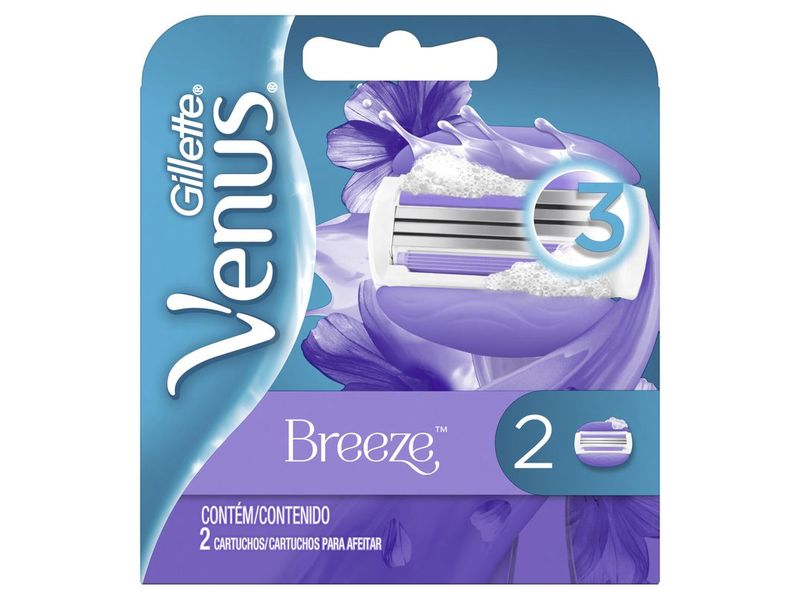 Carga para Barbeador Gillette Venus Breeze com 2 Unidades