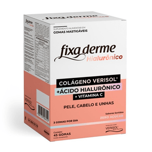 Fixa Derme Hialurônico + Colágeno Verisol + Vitamina C 45 Gomas Mastigáveis