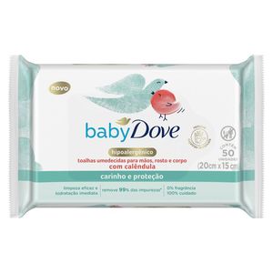 Lenços Umedecidos Baby Dove Carinho e Proteção 50 Unidades