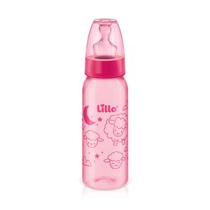 Mamadeira Lillo Cores Divertidas com Bico Anatômico Rosa 240ml