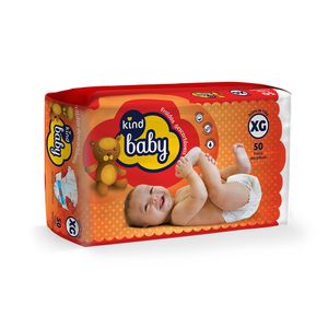 Fraldas Descartáveis Kind Baby XG 50 Unidades