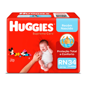 Fraldas Huggies Supreme Care RN 34 Unidades