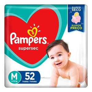Fraldas Pampers Supersec M Embalagem Econômica 52 Unidades