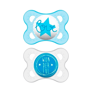 Chupeta MAM Sayings 0-6 Meses Cor Azul 2 Unidades