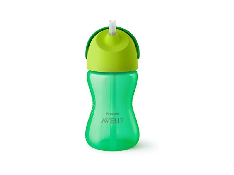 Copo-Infantil-Com-Canudo-Avent-Curvado-Verde-300ml