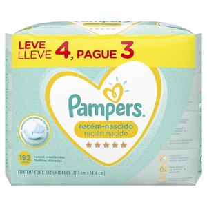 Lenços Umedecidos Pampers Recém-Nascido 192 Unidades