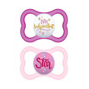 Chupeta MAM Air Dupla Girl 6+ Meses Roxa e Rosa 2 Unidades