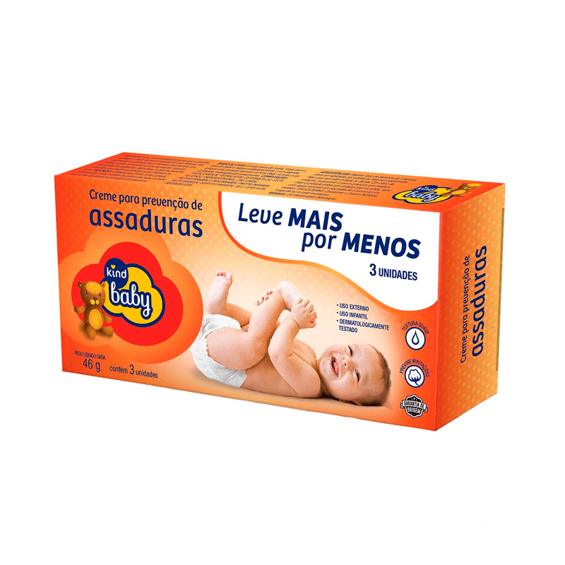 KIND BABY CREME PARA PREVENCAO DE ASSADURA 46 G x 3
