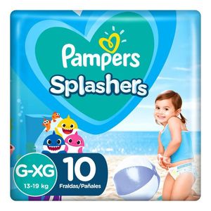 Fraldas Pampers Splashers Baby Shark G-XG 10 Unidades