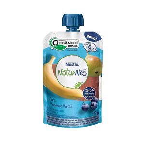 Purê Orgânico Nestlé Naturnes Pera, Banana e Mirtilo 99g