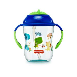 Copo De Treinamento Fisher Price Canudo Azul Blueberry 270ml