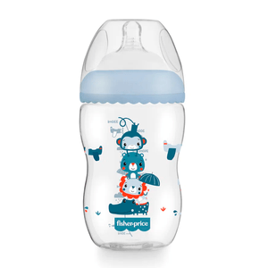Mamadeira First Moments Fisher Price Azul Marshmallow 330ml