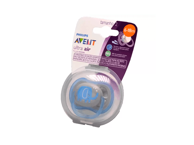 Chupeta-Ultra-Air-Philips-Avent-6-18-Meses-Elefante-Azul-1-Unidade