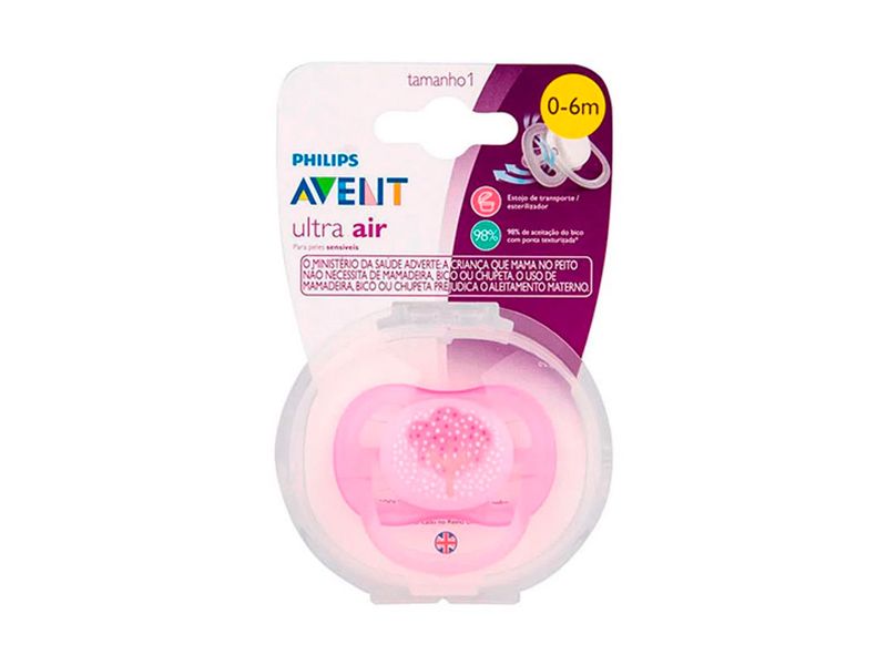 Chupeta-Philips-Avent-Ultra-Air-0-6-Meses-Rosa-Decorada-1-Unidade