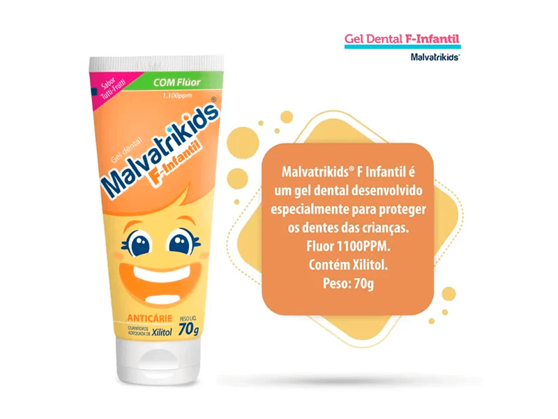 Gel-Dental-Infantil-Malvatrikids-F-Com-Fluor-Anticarie-Sabor-Tutti-Frutti-70g