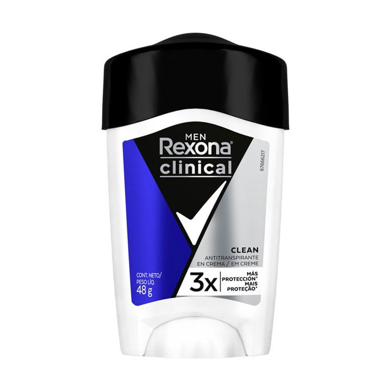 Desodorante Antitranspirante em Creme Rexona Men Clinical Clean 48g