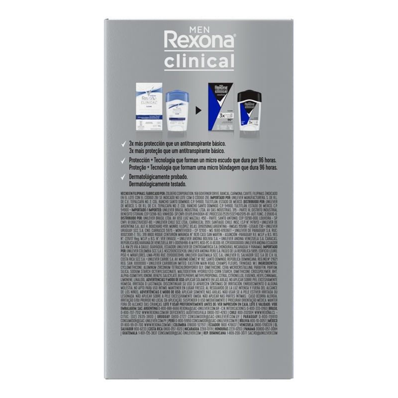 Desodorante Antitranspirante em Creme Rexona Men Clinical Clean 48g