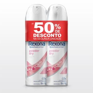 Desodorante Antitranspirante Aerosol Rexona Powder Dry 2 Unidades 150ml Cada