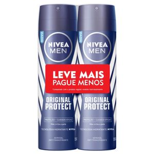 Kit Desodorante Antitranspirante Aerosol Nivea Men Original Protect 2 Unidades - 150ml Cada
