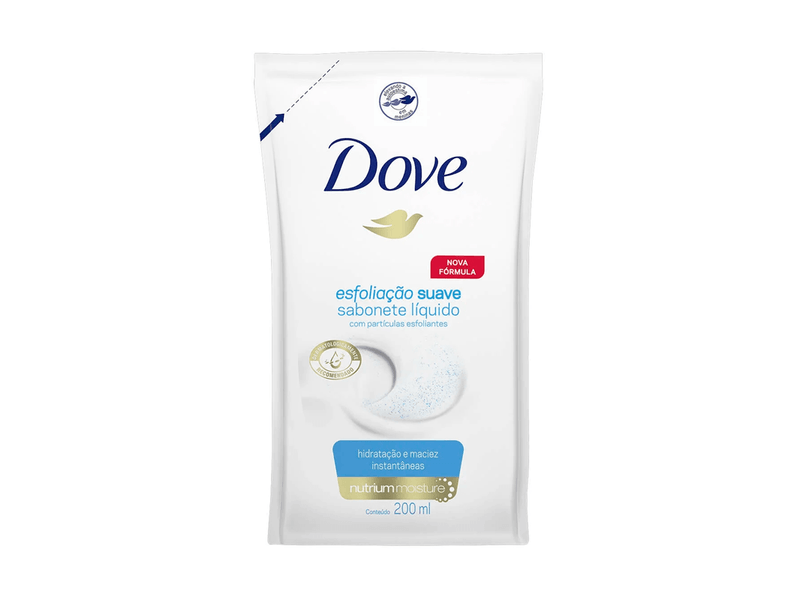 Refil Sabonete Líquido Dove Esfoliação Suave Nova Fórmula 200ml