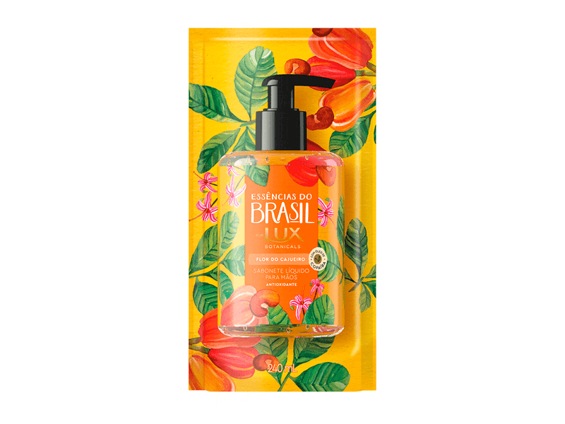 Sabonete Líquido para as Mãos Lux Botanicals Essências do Brasil Flor do Cajueiro Refil 240ml