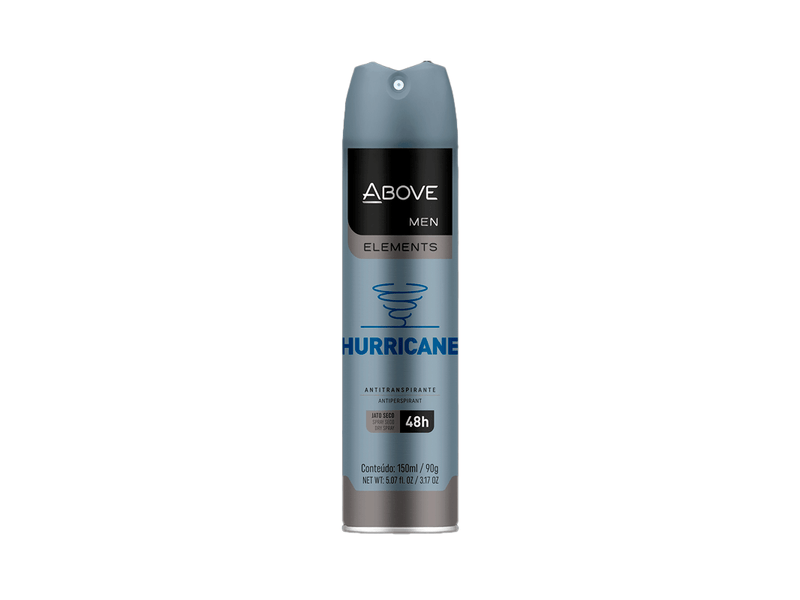 Desodorante Antitranspirante Aerossol Above Men Elements Hurricane 48h 150ml