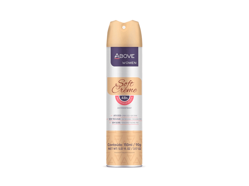 Desodorante Antitranspirante  Aerossol  Above Women Soft Creme 150ml/90g