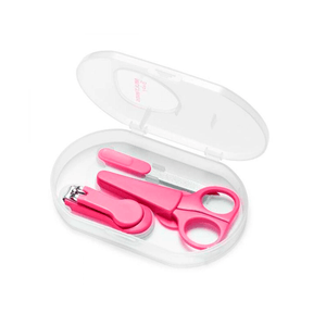 Kit Cuidados Multikids Baby Tesoura + Cortador Rosa + Lixa de Unha