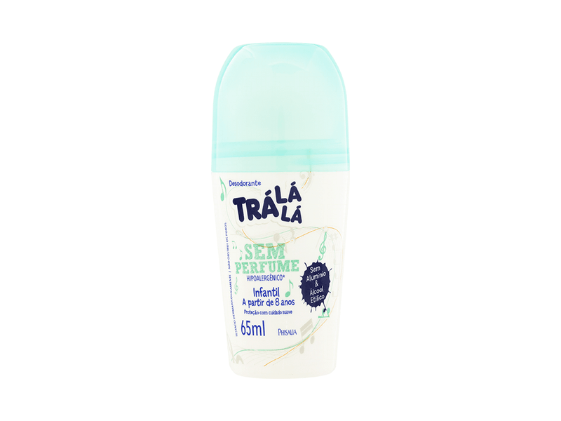 Desodorante Roll-On Infantil Trá Lá Lá Sem Perfume 65ml