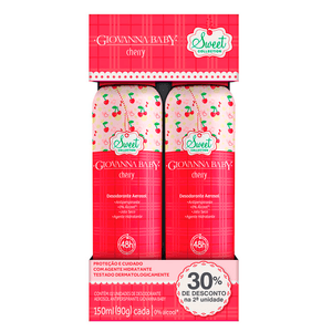 Kit Desodorante Antitranspirante Aerosol Giovanna Baby Cherry 2 Unidades 150ml