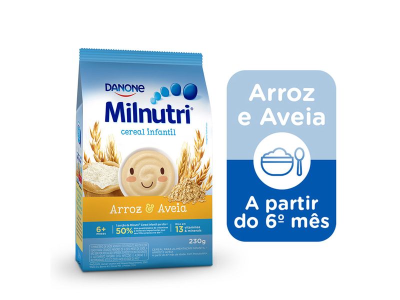 Cereal Infantil Milnutri Arroz e Aveia 230g
