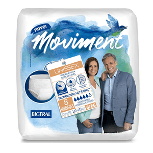 Roupa Íntima Descartável Bigfral Moviment Unissex G/EG 8 unidades