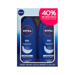 Kit Deo-Hidratante Nivea Milk 2 Unidades de 400ml cada