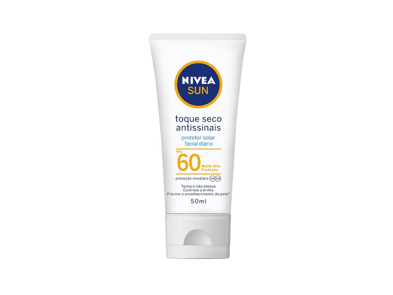 Protetor Solar Facial Antissinais Nivea Sun Toque Seco FPS60 50ml