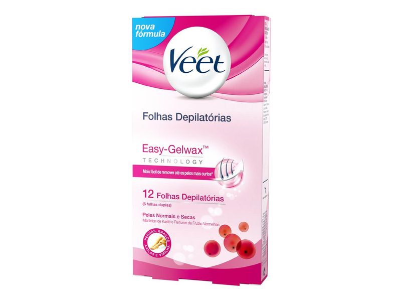 Folha Depilatória Corporal Veet Pele Normal e Seca 12 Folhas