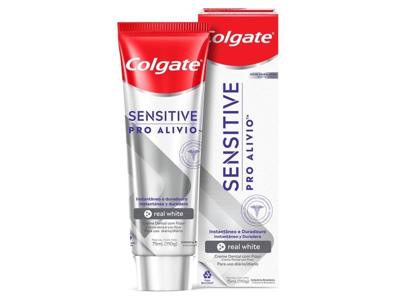 Creme Dental Para Sensibilidade Colgate Sensitive Pro Alívio Real White 110g 