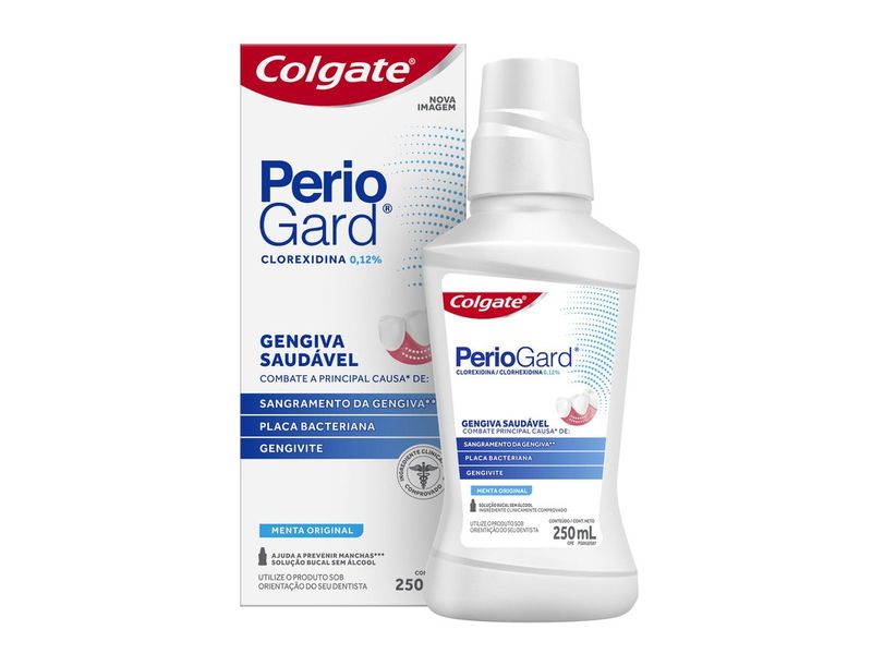Enxaguante Bucal Colgate PerioGard Sem Álcool Sabor Menta Original 250ml