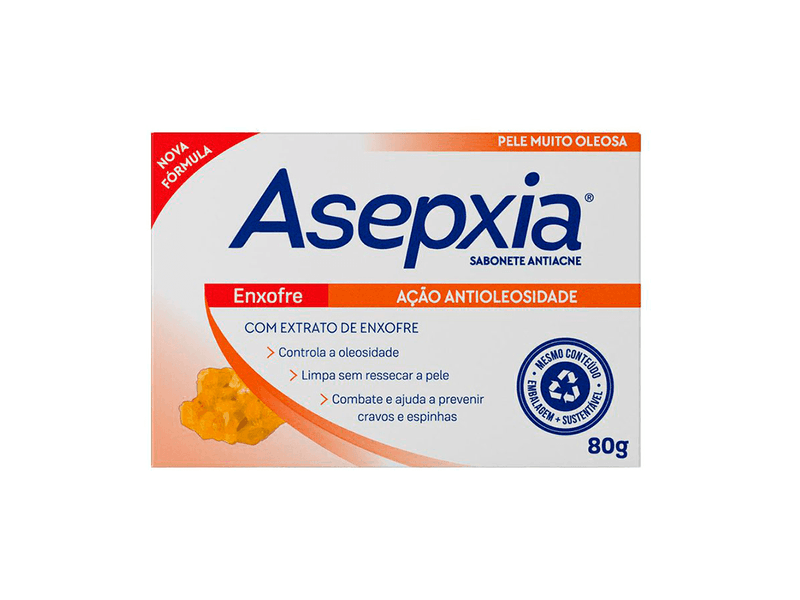Sabonete em Barra Asepxia Enxofre Ação Antioleosidade 80g