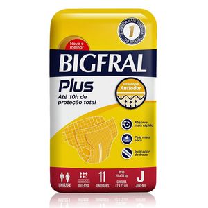 Fralda Geriátrica Bigfral Plus Compacta Juvenil 11 Unidades