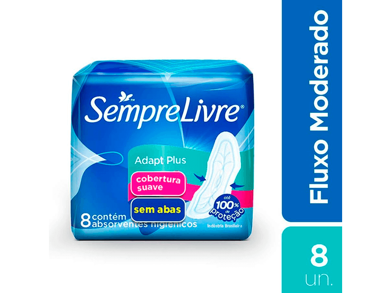 Absorvente-Sempre-Livre Adapt Plus-sem-Abas-8-Unidades