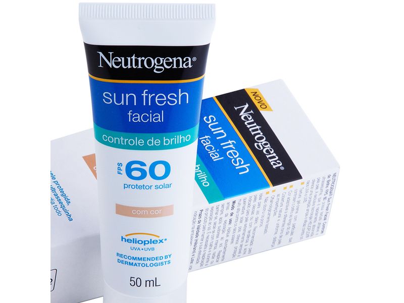 Protetor-Solar-Neutrogena-Sun-Fresh-Facial-Controle-de-Brilho-com-cor-FPS60-50ml