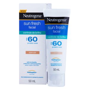Protetor Solar Neutrogena Sun Fresh Facial Controle de Brilho Com Cor FPS60 50ml