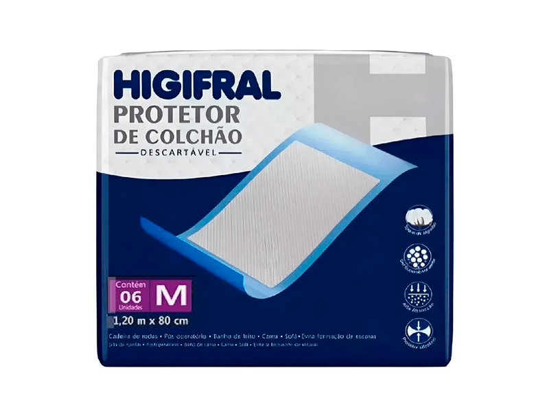 Protetor-de-Colchao-Descartavel-Higifral-Ultra-Fino-M-6-Unidades