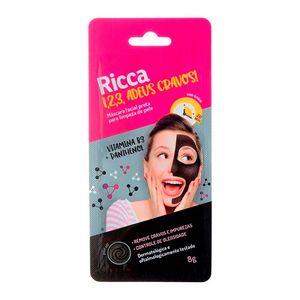 Máscara Facial Ricca Limpeza Pele Preta 8g