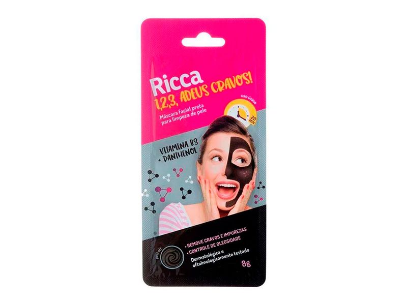 Mascara-Facial-Ricca-Limpeza-Pele-Preta-8g