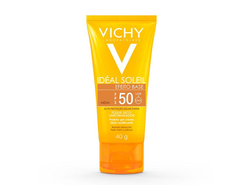 Protetor-Solar-Facial-Vichy-Ideal-Soleil-Efeito-Base-FPS50-Cor-Media-40g