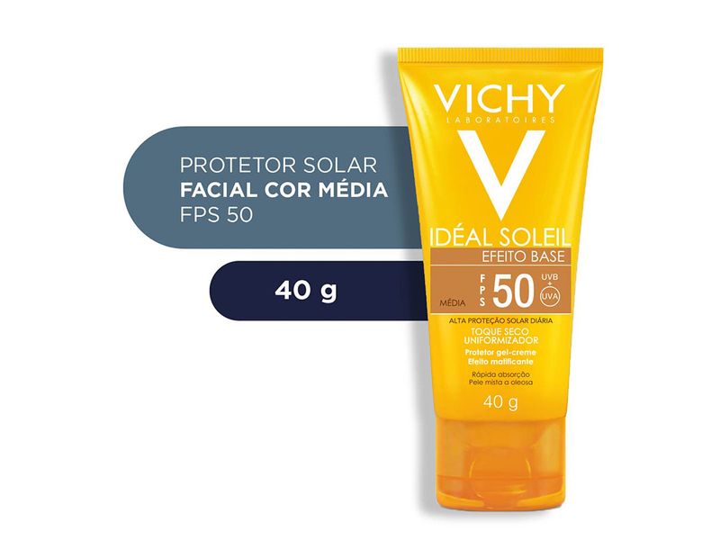 Protetor-Solar-Facial-Vichy-Ideal-Soleil-Efeito-Base-FPS50-Cor-Media-40g