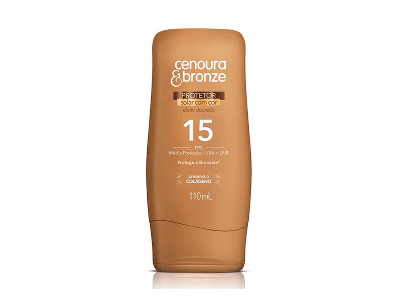 Protetor-Solar-com-Cor-Cenoura-e-Bronze-FPS15-Efeito-Dourado-110ml