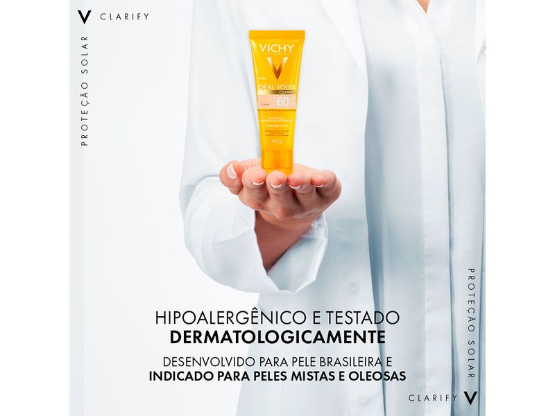 Protetor-Solar-Facial-Vichy-Ideal-Soleil-Clarify-FPS60-Morena-40g